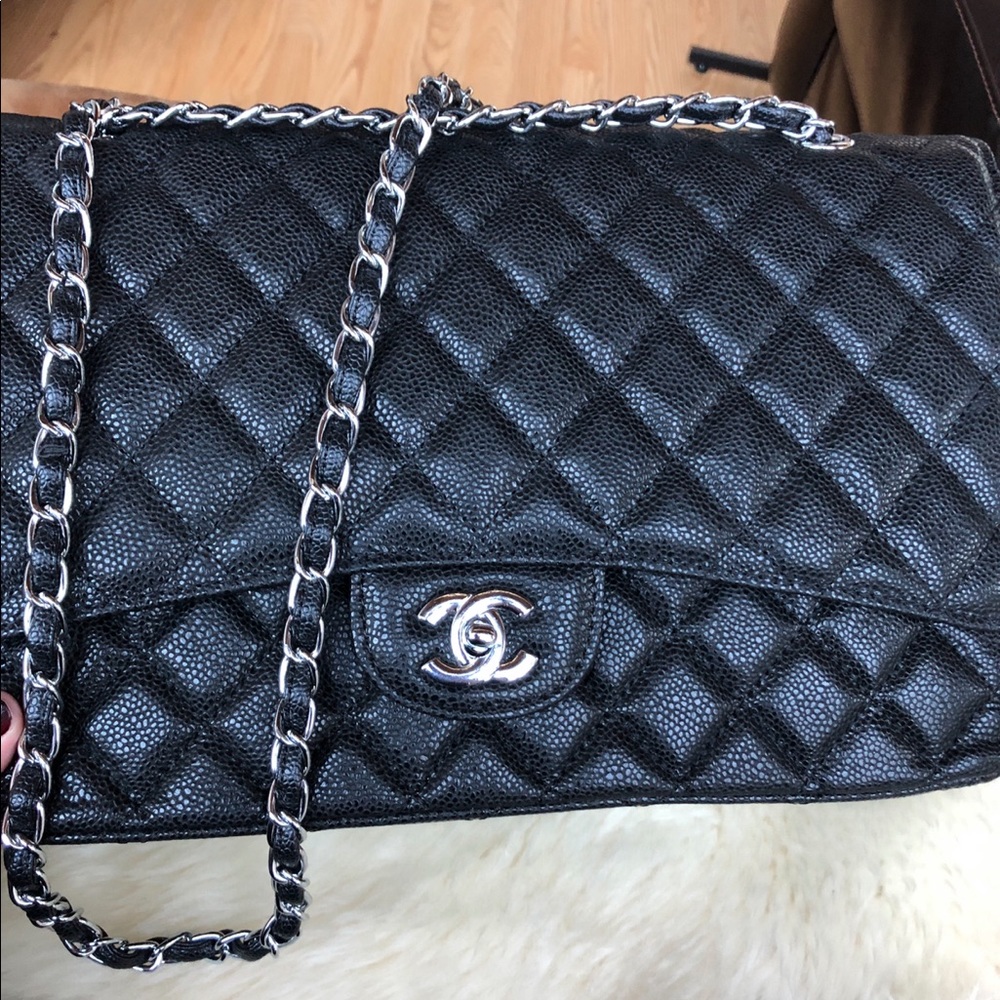Quilted leather flap bag
